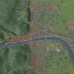 3D illustration of city and urban in Heidelberg Germany