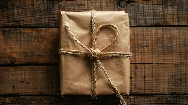 Brown parcel tied with a knot
