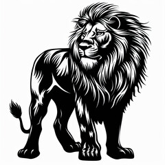 Fototapeta premium A black and white drawing of a lion