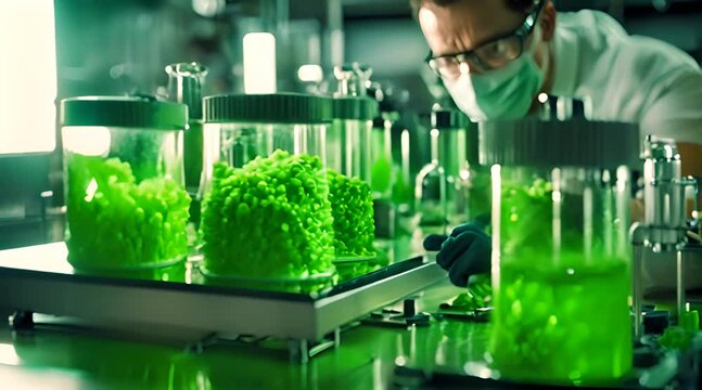 Algae biofuel industry lab researching