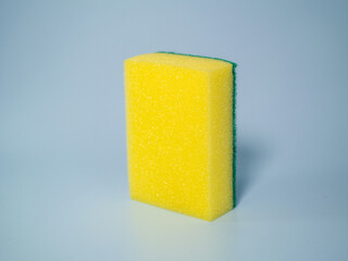 Close-up of Yellow Dish Washing Sponge.Dish Washing Sponge Dishes Cleaning Sponges Kitchen Cleaning Sponge Cleaning Scrub Sponges Sponge Dish Pads