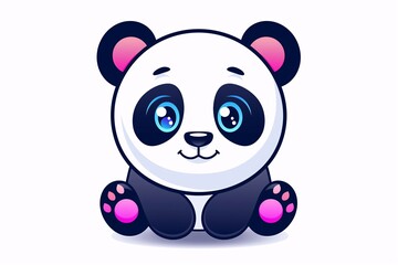 Fototapeta premium a logo featuring a cute panda