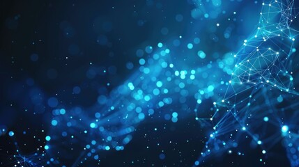 Obraz premium Abstract Blue Network with Glowing Points