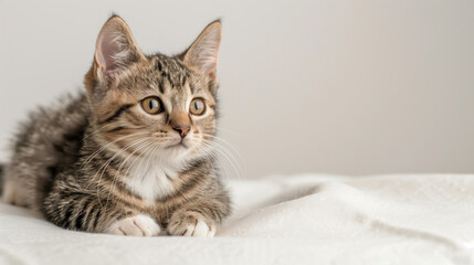 Obraz premium cute kitten on, clean white background