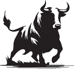 Pbull logo design, bull logo vector illustration. Bull silhouette vector
rint