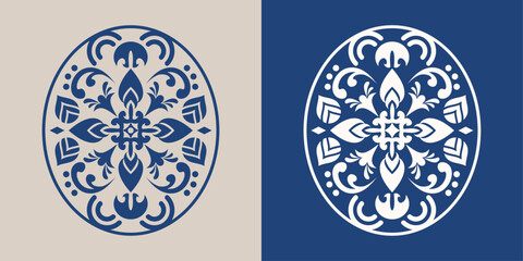 Background pattern with ethnic floral ornament