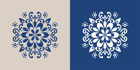 Background pattern with ethnic floral ornament