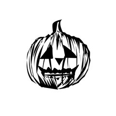 hand drawn halloween pumpkin icon