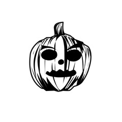 hand drawn halloween pumpkin icon