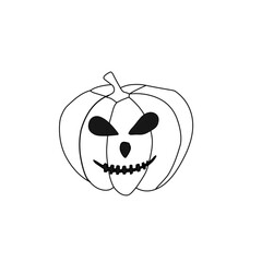 hand drawn halloween pumpkin icon