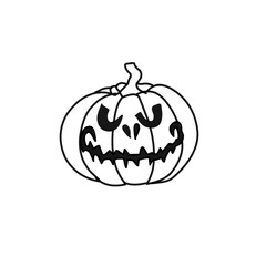 hand drawn halloween pumpkin icon