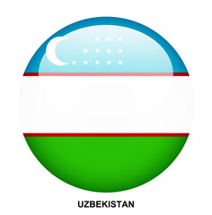 UZBEKISTAN flag button on white background