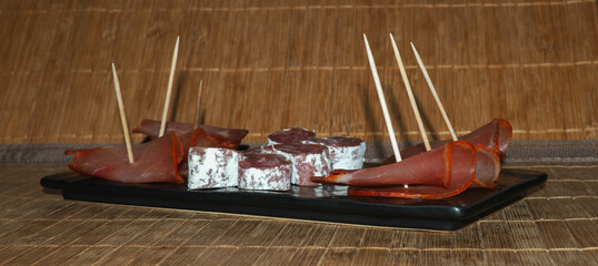 Plate of sausage ready to serve