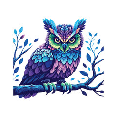 Obraz premium Colorful best vector silhouette image of a Owl