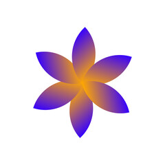 blue orange flower graphic gradient vector eps