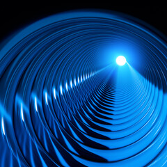 Inside a long spiral like an abstraction. Bright light at the end.