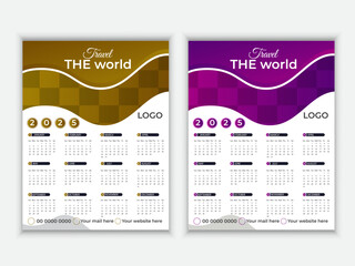 2025 wall calendar design template. 