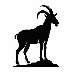 Mountain Goat icon vector art silhouette illustration.