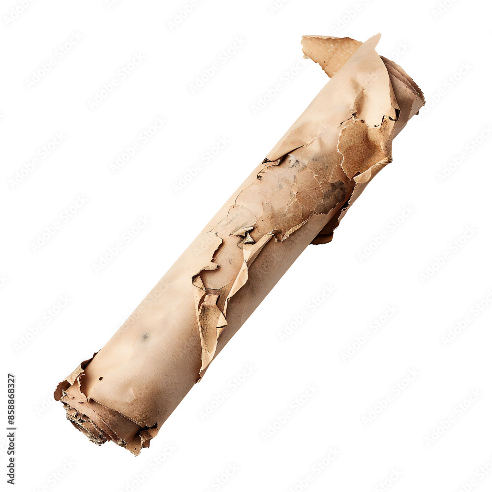 Wall mural ancient paper scroll isolated on white background generative ai