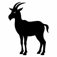 Mountain Goat icon vector art silhouette illustration.