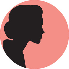 Black Woman Head Silhouette Vector Art.