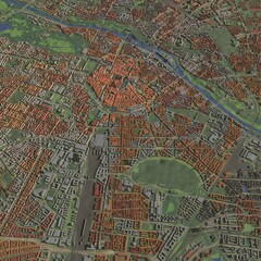 3D illustration of city and urban in Munich Germany