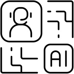 Artificial Intelligence Industries Outline Icon Pack