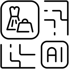 Artificial Intelligence Industries Outline Icon Pack