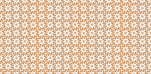 Golden vector floral seamless pattern. Abstract luxury geometric ornamental texture with small flower silhouettes. Gold and white simple ornament in oriental style.