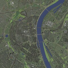 3D illustration of city and urban in Cologne Germany