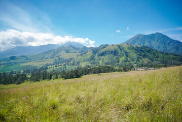 scenic landscape view on the wurung crater, east java
