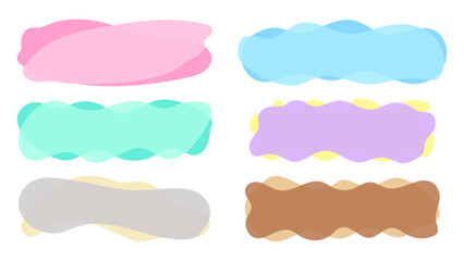 ちょっと透けてる重なりフレームセット　ふにゃふにゃテロップ枠