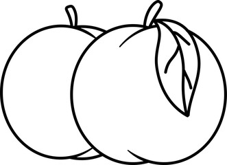 Peach outline illustration vector