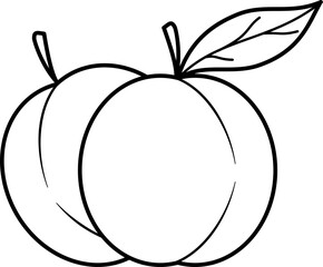 Peach outline illustration vector