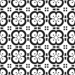 Obraz premium Modern Black and White Geometric Floral Pattern