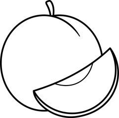 Peach outline illustration vector