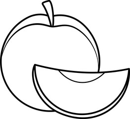 Peach outline illustration vector