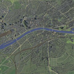 Obraz premium 3D illustration of city and urban in Frankfurt Germany