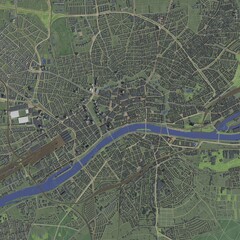 3D illustration of city and urban in Frankfurt Germany