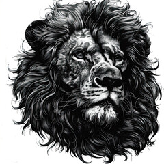 Fototapeta premium A black and white drawing of a lion