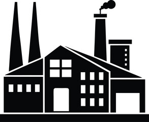 Fototapeta premium Factory silhouette vector illustration design