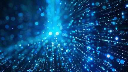 Fototapeta premium Abstract dark blue and gold particle background with christmas golden light bokeh and foil texture for holiday concept