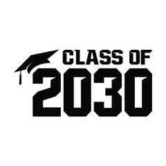 Class of 2030 design, College t-shirt design printable text vector	