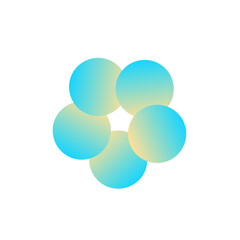 cyan blue yellow flower gradient vector 