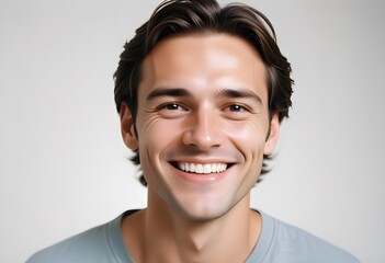 Positive smiling man on clean background