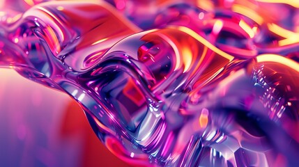 Vibrant Abstract Liquid Art with Neon Colors and Smooth Glassy Texture