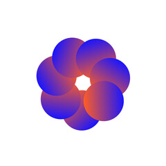 blue orange flower gradient vector eps