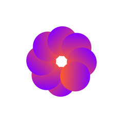 purple orange red flower gradient vector 
