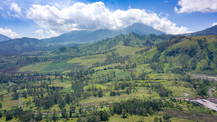 scenic landscape view on the wurung crater, east java