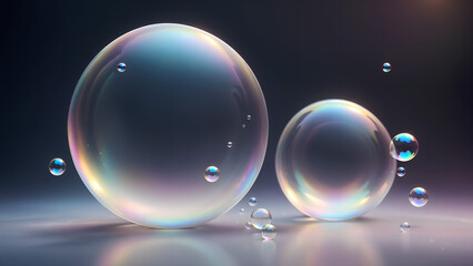 glowing white silhouette of a Soap bubbles